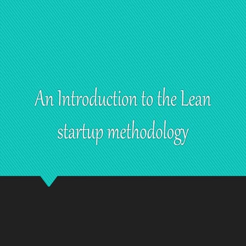 Intro to lean startup