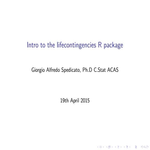 Introduction to lifecontingencies R package