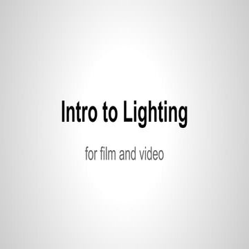 Intro to lighting