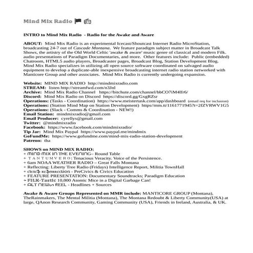 Intro to mind mix radio