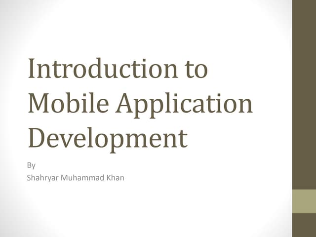 Intro to Mobile Apps
