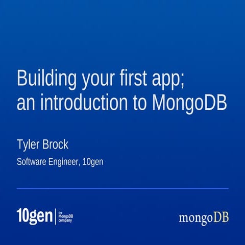 Building Your First App with MongoDB | PPT