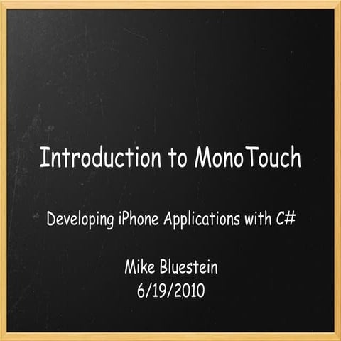 Intro to MonoTouch