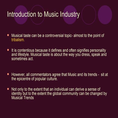 Introduction to music industry | PPT