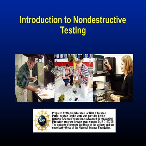 IntrDUCTION TO NON DESTRACTIVE TESTING METHODS | PPT