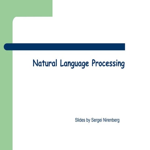 Introduction to natural language processing | PPT