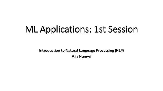 Introduction to natural language processing (NLP)