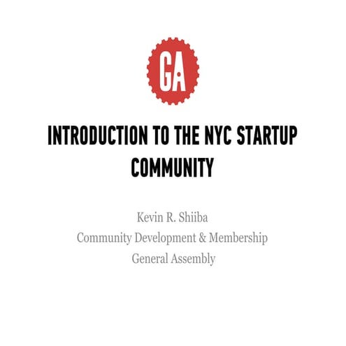 Intro to the NYC Startup Community