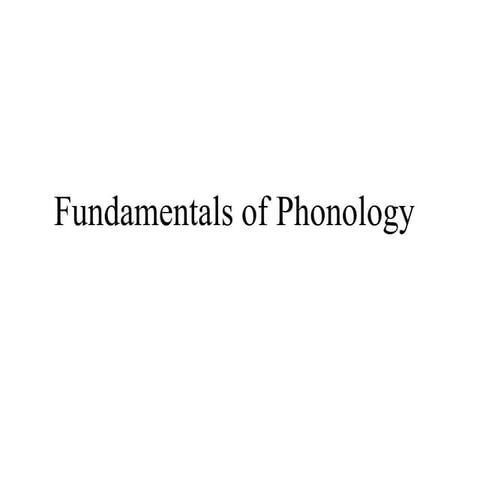 Intro to phonology lectr 2