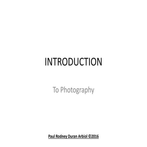 Intro to photography