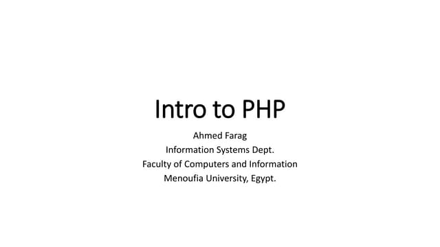 Intro to php | PPTX