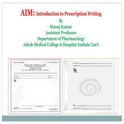 Intro to prescription writing