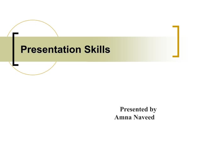 Introduction to Presentation Skills