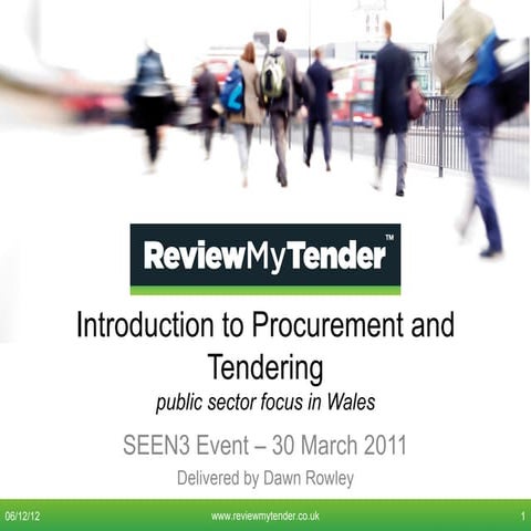 Intro To Procurement And Tendering In Wales   Slideset