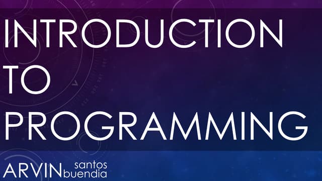 Intro to programming | PPTX | Programming Languages | Computing