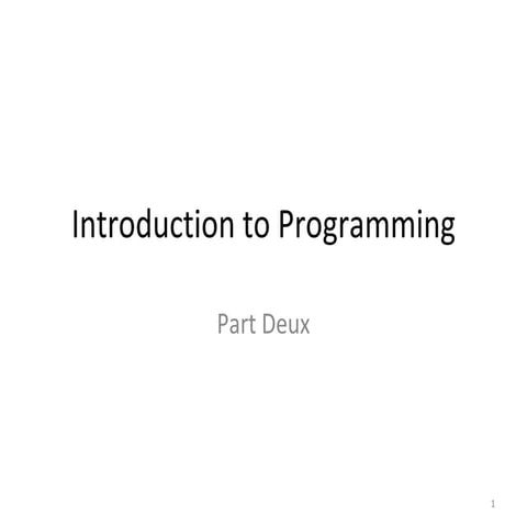 Intro toprogramming part2