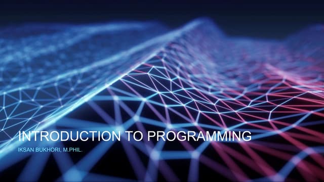 Intro to Programming Week 2_Python Installation.pptx
