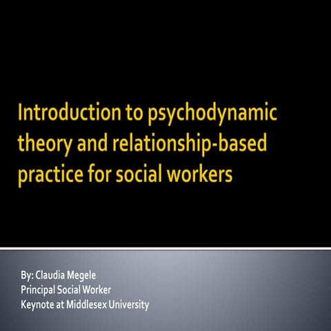 Psychodynamic Theory and Social Work