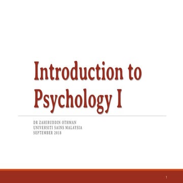 Intro to psychology I