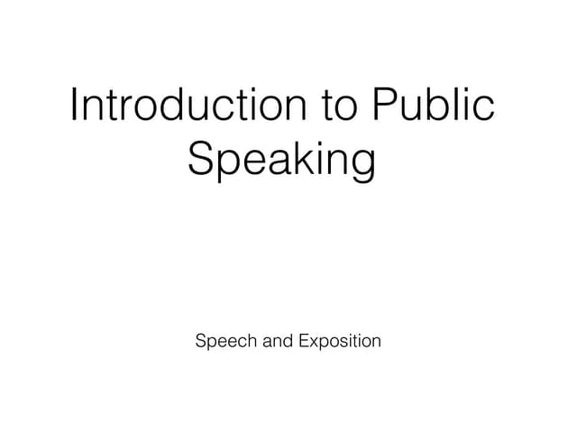 Intro to public speaking