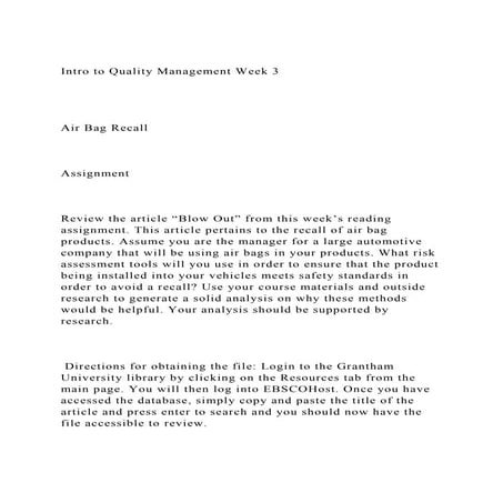 Intro to Quality Management Week 3Air Bag Recall.docx