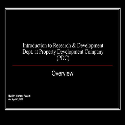 Research & Development (R&D) in Real Estate