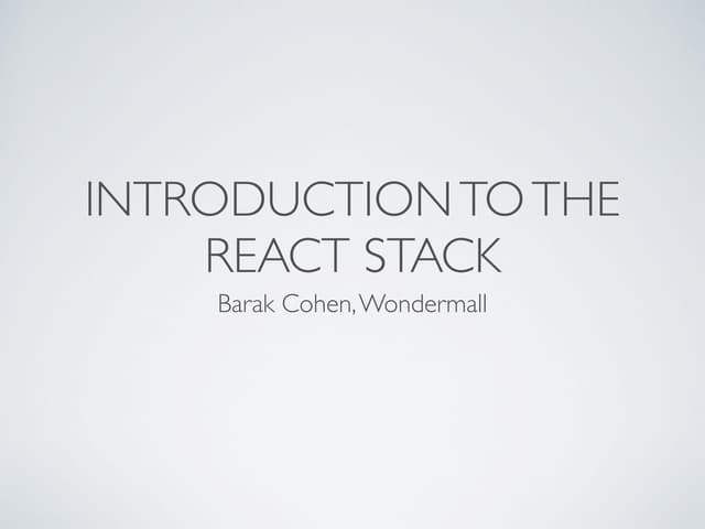 Introduction to React Native & Redux