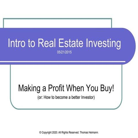 Introduction to Real Estate Investing
