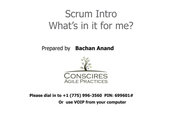 Intro to scrum   bachan anand