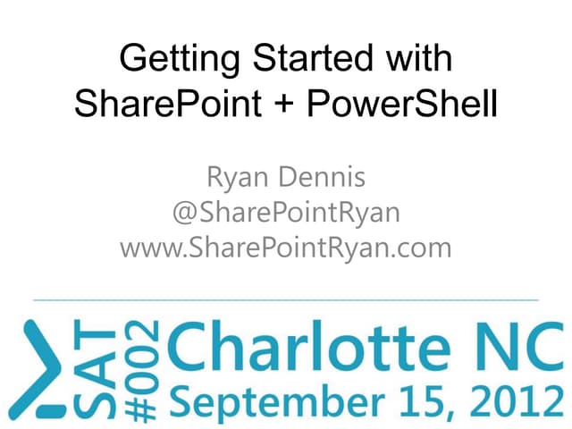 Intro to SharePoint + PowerShell