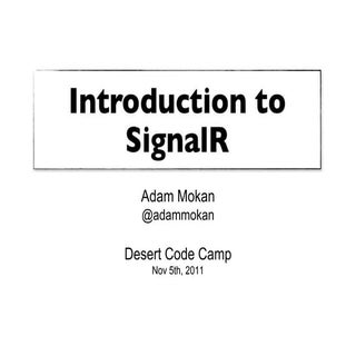 Introduction to SignalR