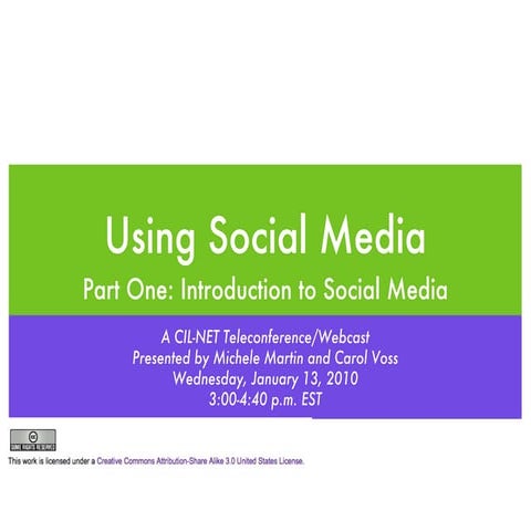 CIL-NET Intro to Social Media Webinar