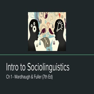 Intro to sociolinguistics
