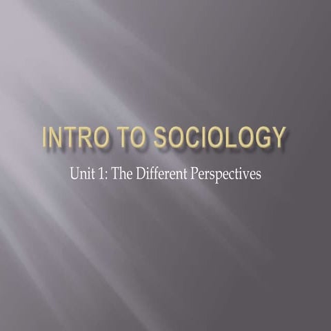Intro to sociology/Functionalism | PPT