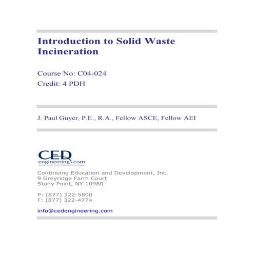 Intro to solid waste incineration