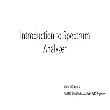 Introduction to the spectrum analyzer