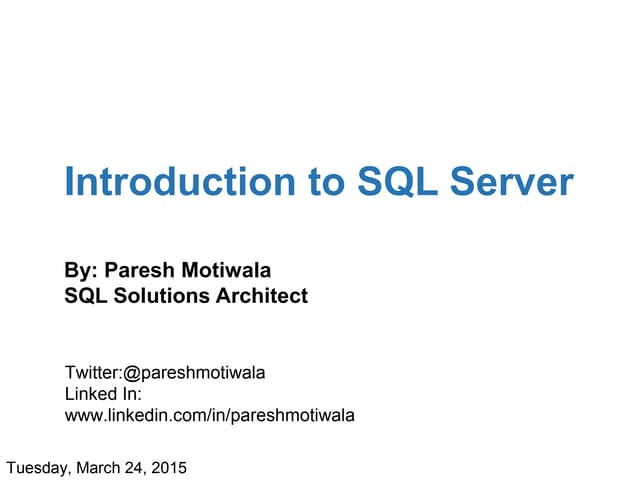 Intro to sql | PPT