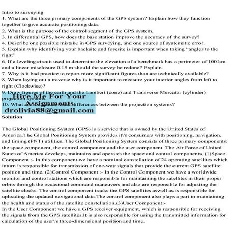 Intro to surveying1. What are the three primary components of the .pdf