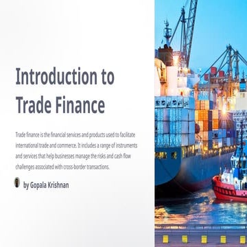 Introduction to Trade Finance and its procedures