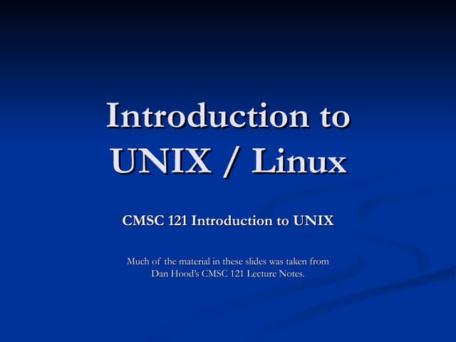 Intro tounix