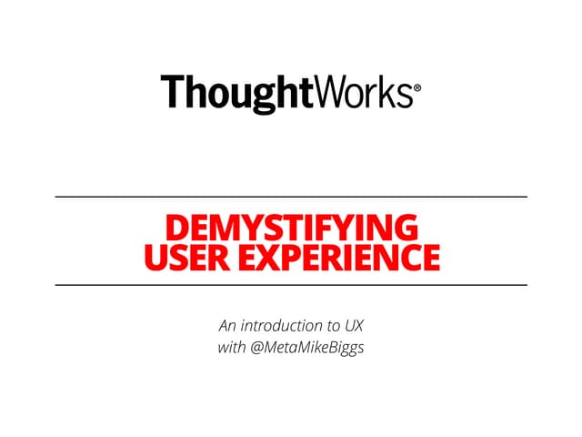 Introduction to User Experience - M...