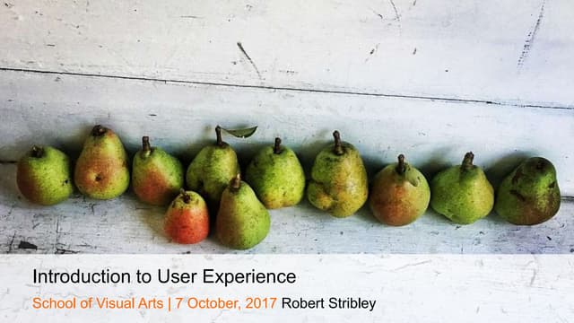 Introduction to User Experience Design 10/07/17