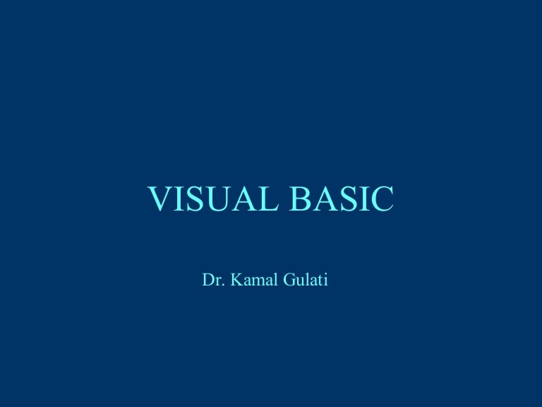 Introduction to visual basic
