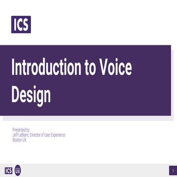 Introduction to Voice Design