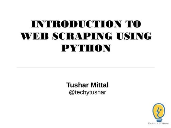 Intro to web scraping with Python | PPT