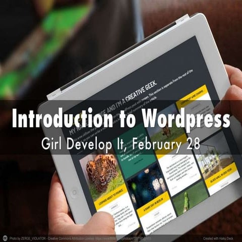 Intro to Wordpress Workshop