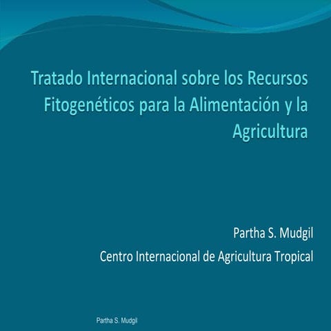 Tratado Internacional sobre los Recursos Fitogenéticos