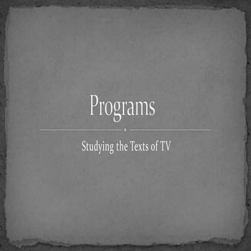Transmedia storytelling Complex Television - Jason Mittell | PPTX