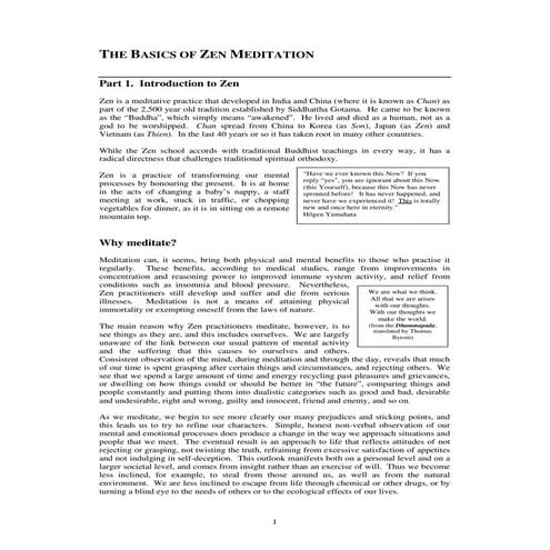 The Basics of Zen Meditation