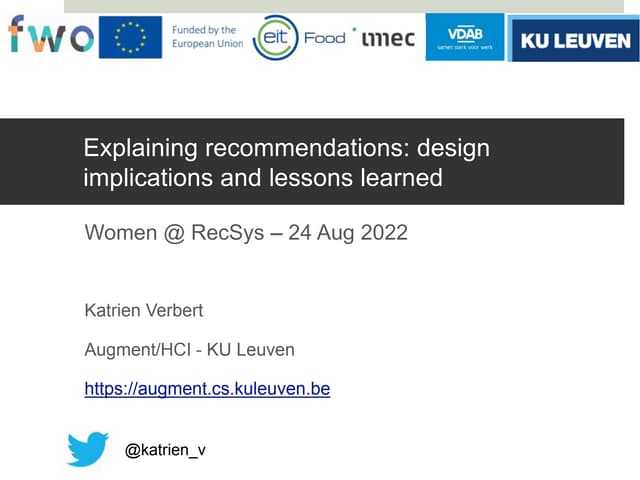 Explaining recommendations: design implications and lessons learned